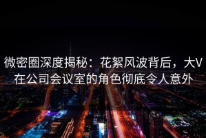 微密圈深度揭秘：花絮风波背后，大V在公司会议室的角色彻底令人意外