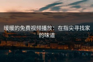 暖暖的免费视频播放：在指尖寻找家的味道