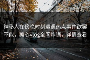 神秘人在傍晚时刻遭遇热点事件欲罢不能，糖心vlog全网炸锅，详情查看