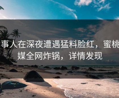 当事人在深夜遭遇猛料脸红，蜜桃传媒全网炸锅，详情发现