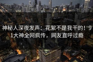 神秘人深夜发声：花絮不是我干的！91大神全网疯传，网友直呼过瘾