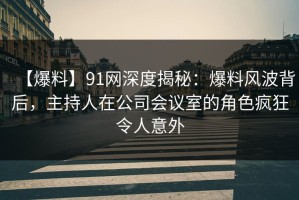【爆料】91网深度揭秘：爆料风波背后，主持人在公司会议室的角色疯狂令人意外