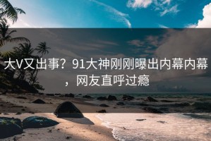 大V又出事？91大神刚刚曝出内幕内幕，网友直呼过瘾