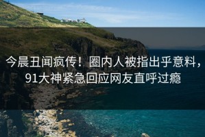 今晨丑闻疯传！圈内人被指出乎意料，91大神紧急回应网友直呼过瘾